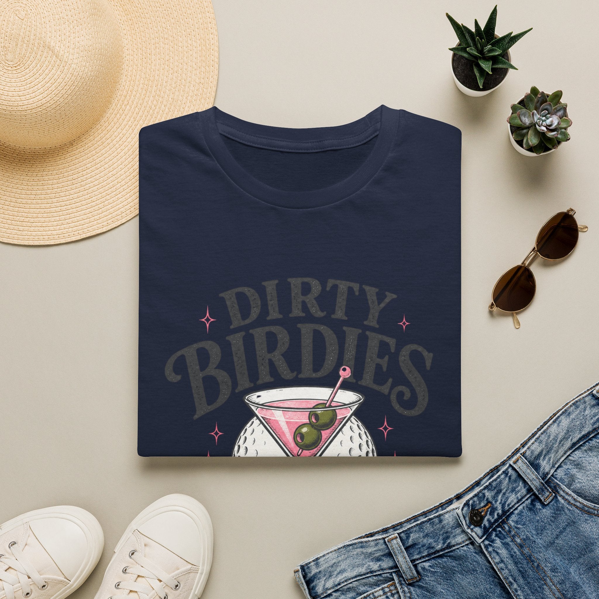 Dirty Birdies Golf T-Shirt — Retro Cocktail Golf Club Design