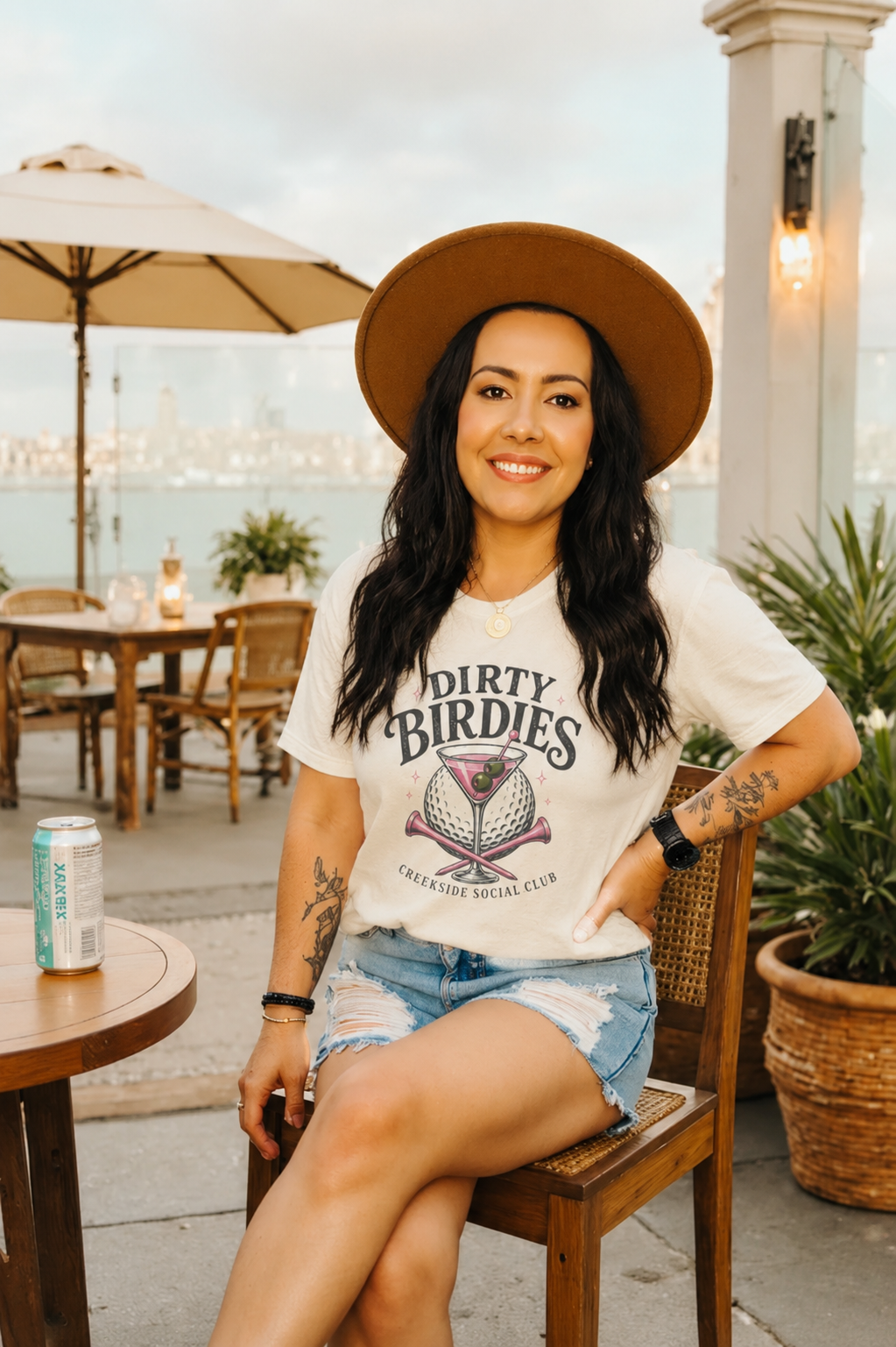 Dirty Birdies Golf T-Shirt — Retro Cocktail Golf Club Design