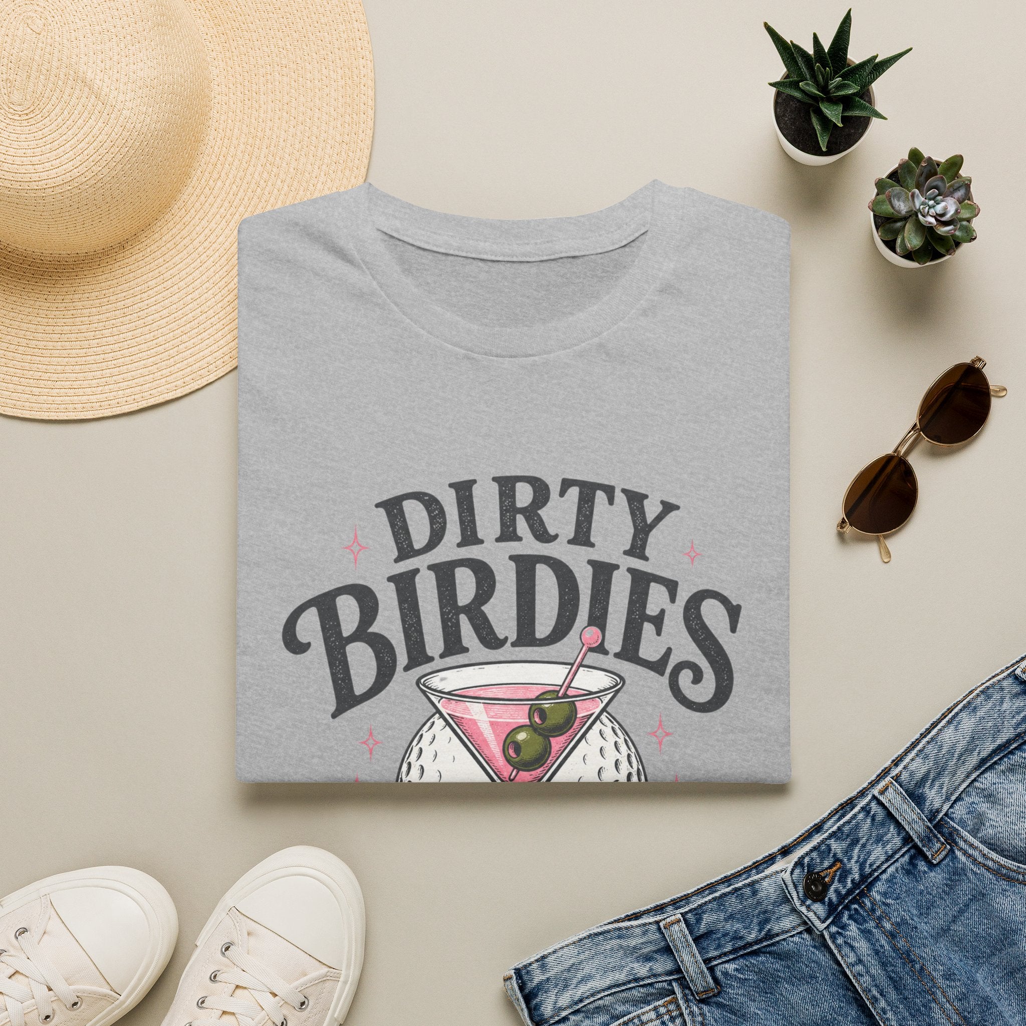 Dirty Birdies Golf T-Shirt — Retro Cocktail Golf Club Design