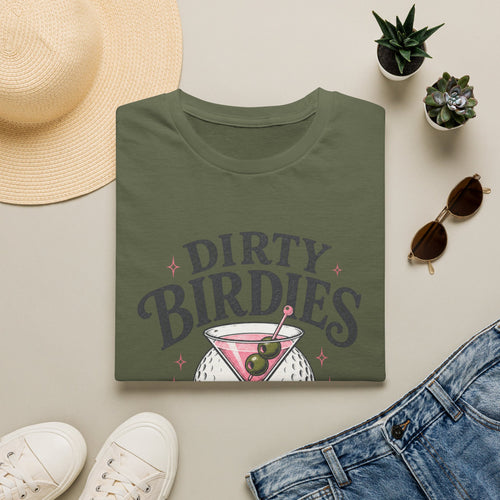 Dirty Birdies Golf T-Shirt — Retro Cocktail Golf Club Design