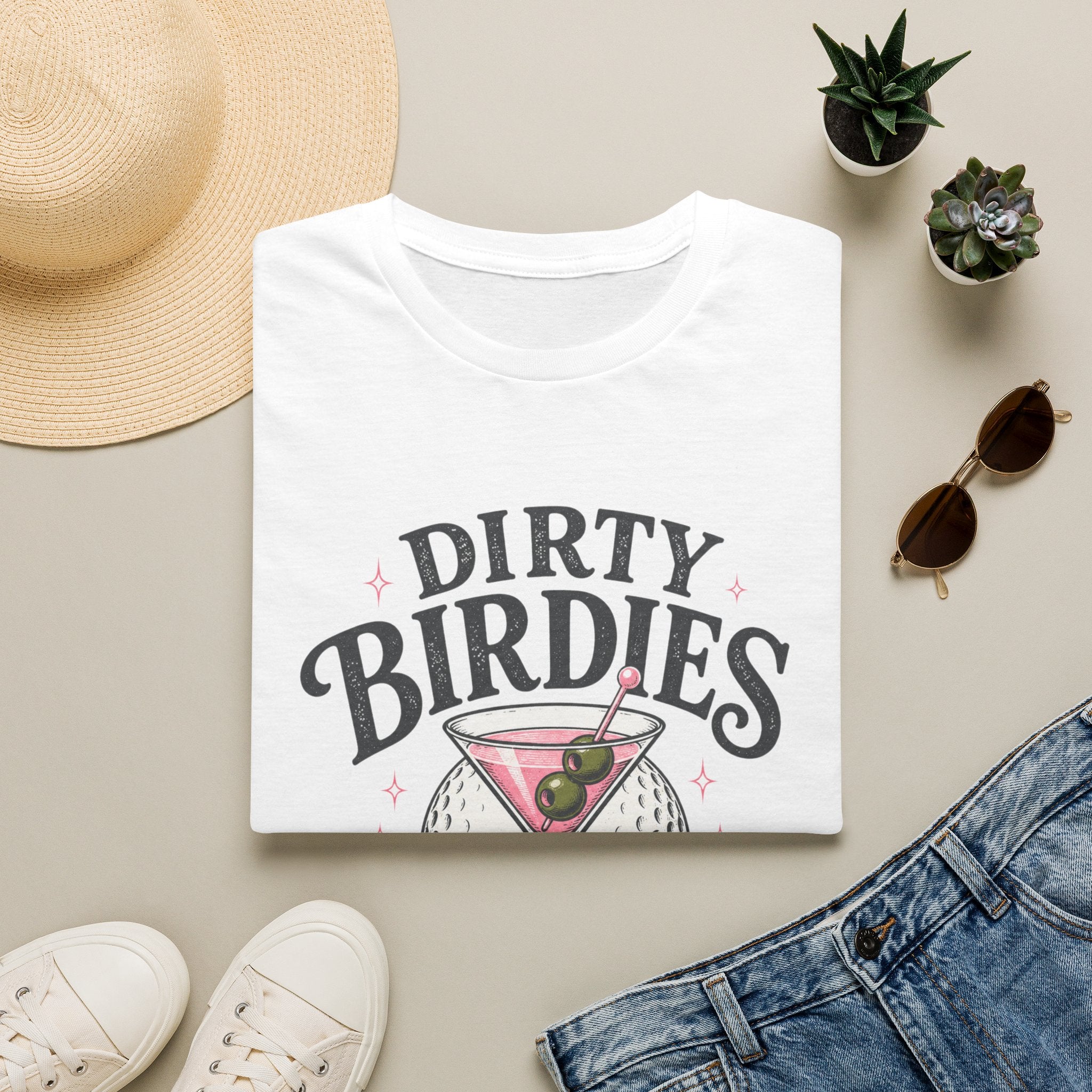 Dirty Birdies Golf T-Shirt — Retro Cocktail Golf Club Design