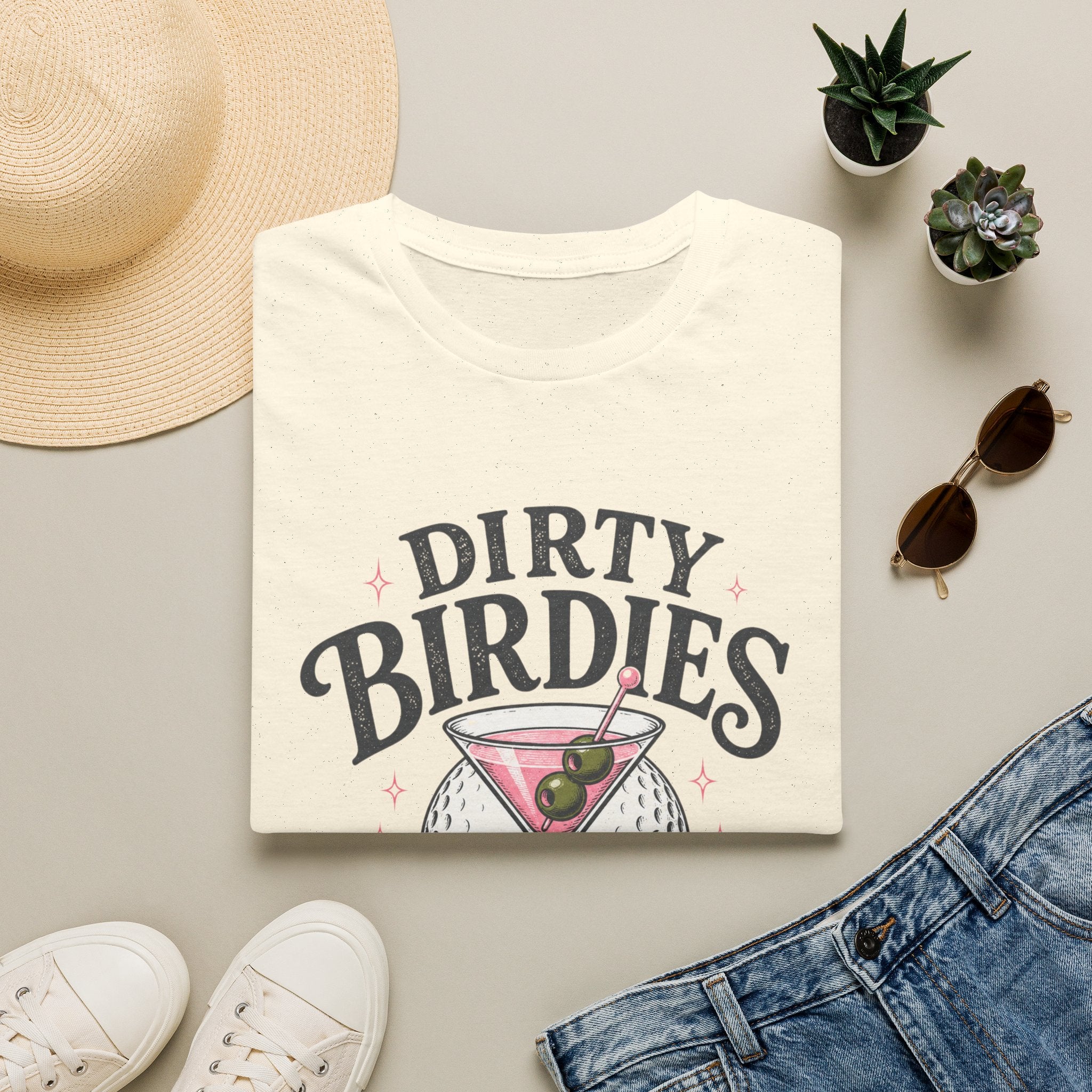Dirty Birdies Golf T-Shirt — Retro Cocktail Golf Club Design